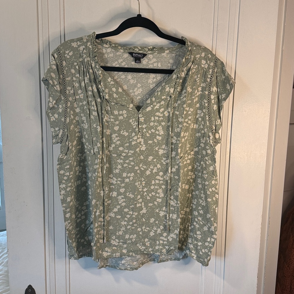 Sage Floral Top